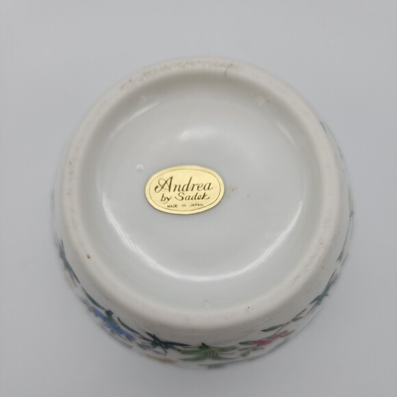 VTG Andrea by Sadek Made in Japan Vase Jardiniere Flower Gold Accents 5.5" Tall - Picture 6 of 12